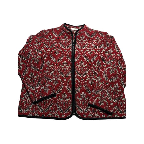 Studio Works Blazer Red Zip Jacket Lg Tapestry - Picture 1 of 16